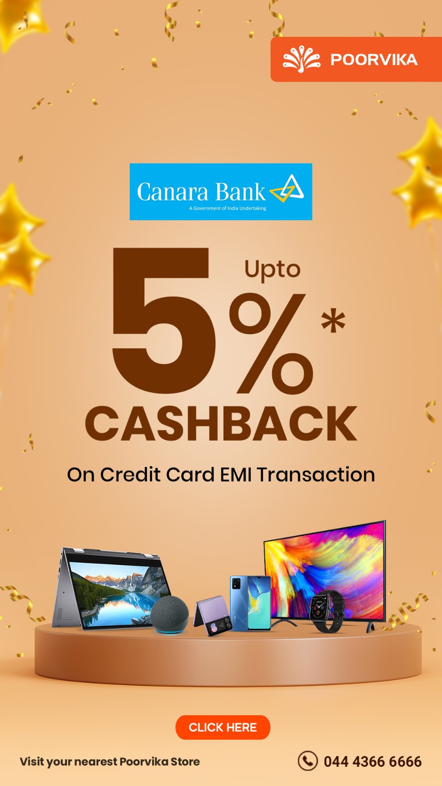 upto 5% cashback